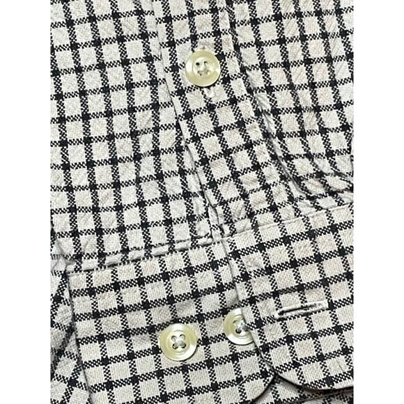 Tommy Hilfiger Vintage Checkered Tan & Black Button Down Shirt size Medium - Picture 4 of 8